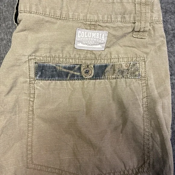 Columbia Pants Mens 36x30 Khaki Nylon Stretch Hiking Ripstop Quick Dry Utility - Picture 2 of 13